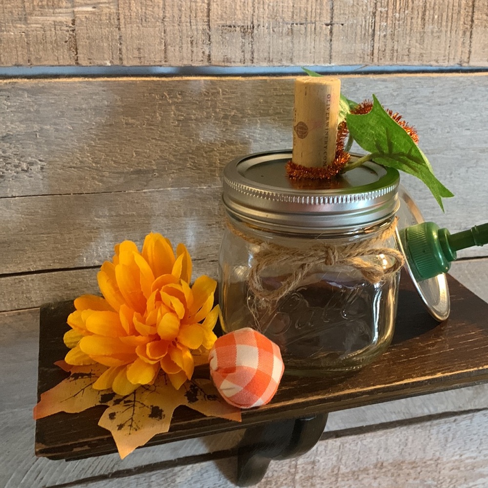 Hand Crafted- Pumpkin storage/soap pump jar - Picture 4 of 4